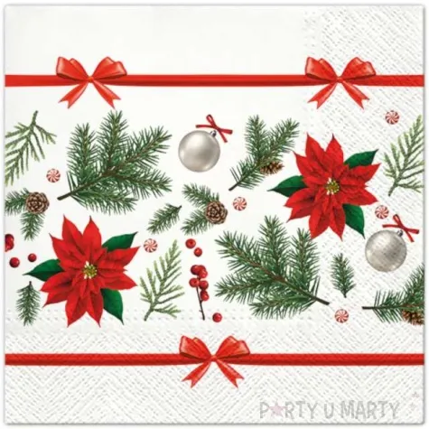 serwetki swiateczne dekoracje gwiazda betlejemska paw 33 cm 20 szt