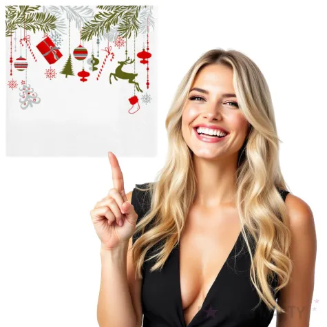 serwetki swiateczne dekoracje wiszace maki 33 cm 20 szt