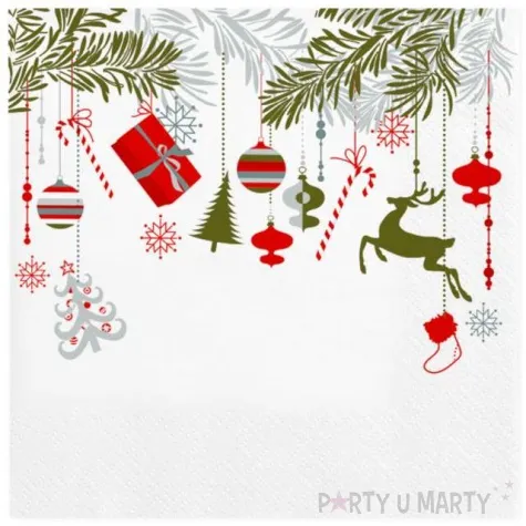 serwetki swiateczne dekoracje wiszace maki 33 cm 20 szt