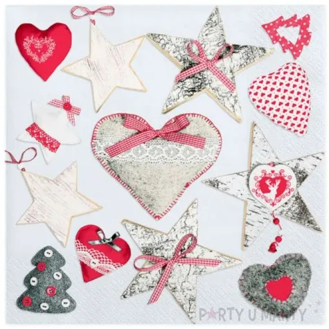 serwetki swiateczne dekoracje z materialu i drewna maki 33 cm 20 szt