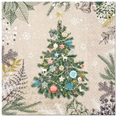 serwetki swiateczne drzewko paw 33 cm 20 szt