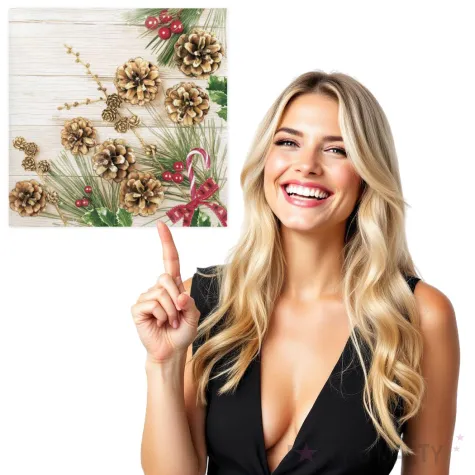 serwetki swiateczne galazki modrzewia i sosny maki 33 cm 20 szt