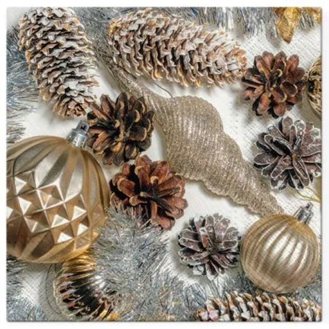 serwetki swiateczne ozdoby i szyszki paw 33 cm 20 szt