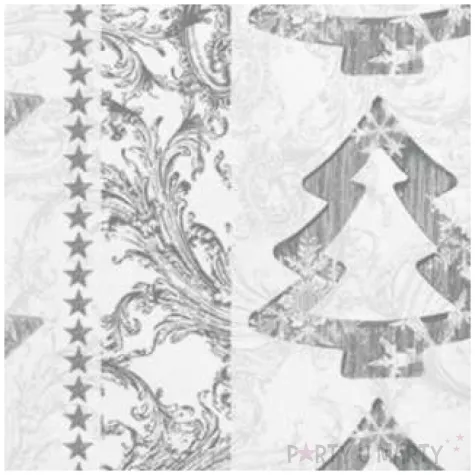 serwetki swiateczne srebrne gwiazdki i choinki maki 33 cm 20 szt