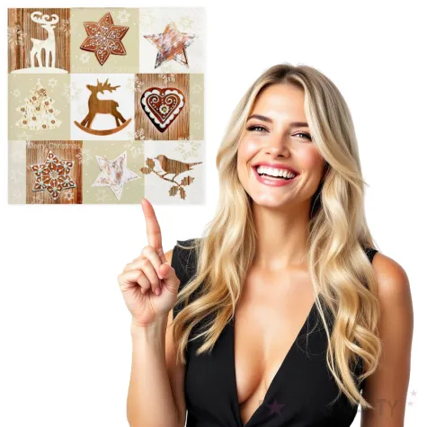 serwetki swiateczny brazowy kolaz maki 33 cm 20 szt