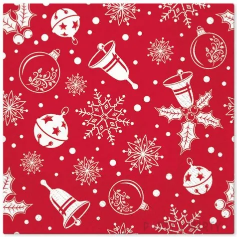 serwetki swiateczny czas czerwone paw 33 cm 20 szt