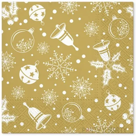 serwetki swiateczny czas zlote paw 33 cm 20 szt