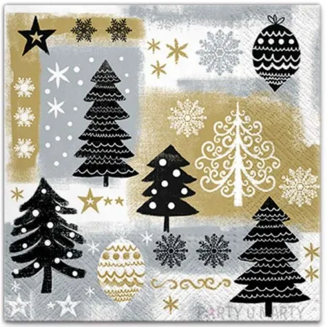 serwetki swiateczny design zloty paw 33 cm 20 szt