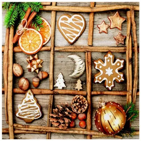 serwetki swiateczny kolaz naturalny maki 33 cm 20 szt