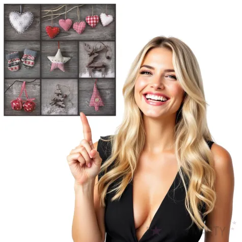 serwetki swiateczny kolaz z rozowymi serduszkami maki 33 cm 20 szt