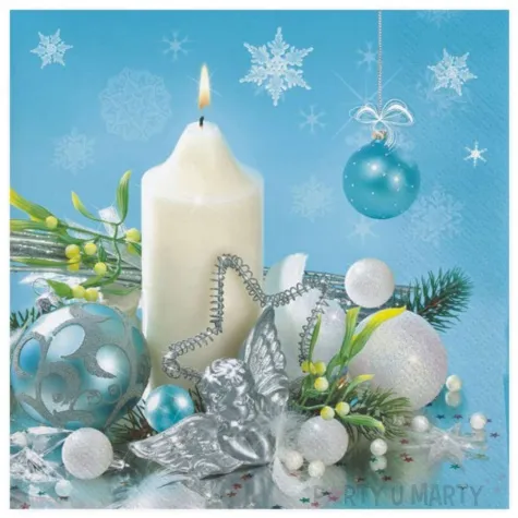 serwetki swiateczny lodowy stroik maki 33 cm 20 szt