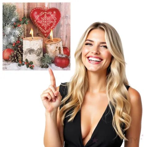 serwetki swiateczny stroik z sercem maki 33 cm 20 szt