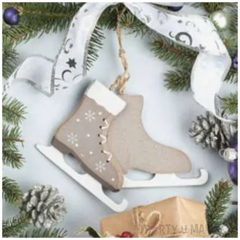 serwetki swiateczny wieniec z lyzwami maki 33 cm 20 szt