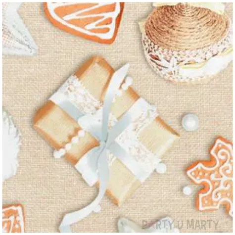 serwetki swiateczny zestaw kremowych dekoracji maki 33 cm 20 szt