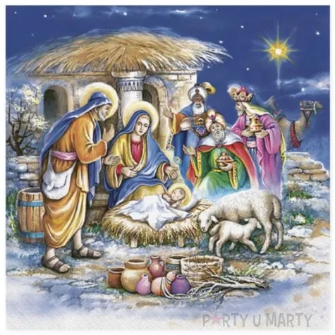 serwetki swiateczny zlobek i trzej krolowie maki 33 cm 20 szt