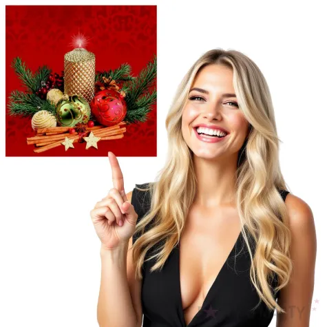 serwetki swieca zlota z bombkami na czerwonym tle maki 33 cm 20 szt