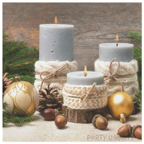 serwetki swiece swiateczne w sweterku maki 33 cm 20 szt