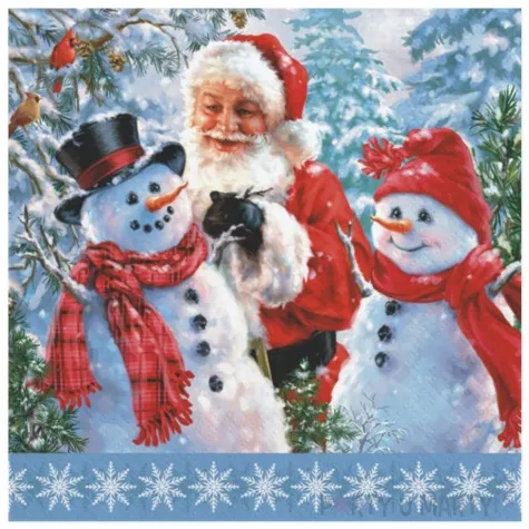 serwetki swiety mikolaj i dwa balwany maki 33 cm 20 szt