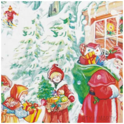 serwetki swiety mikolaj i dzieci maki 33 cm 20 szt