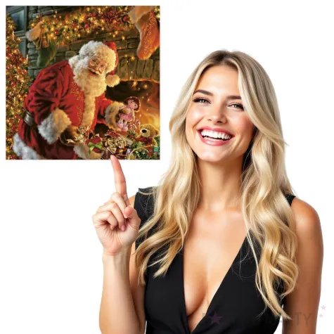 serwetki swiety mikolaj przy kominku maki 33 cm 20 szt