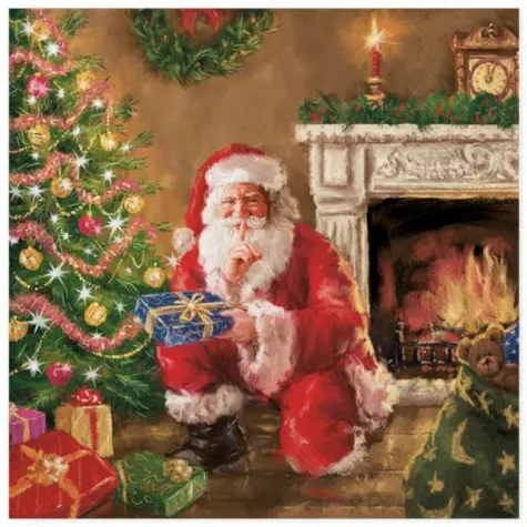 serwetki swiety mikolaj tajemnicza wizyta maki 33 cm 20 szt