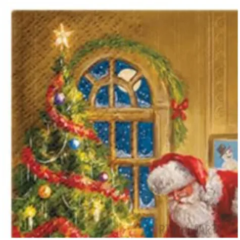 serwetki swiety mikolaj z prezentami kolorowe paw 33 cm 20 szt