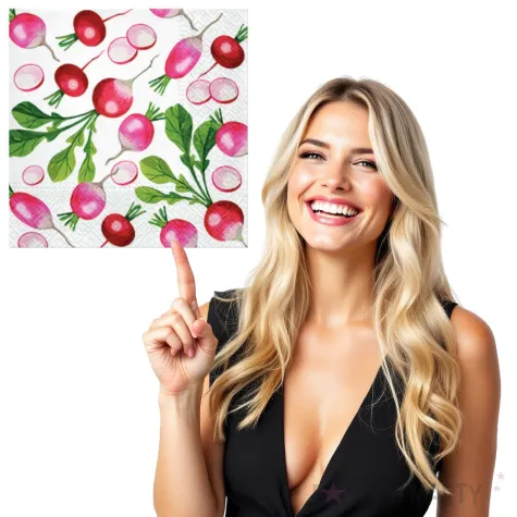 serwetki swieze rzodkiewki paw 33 cm 20 szt