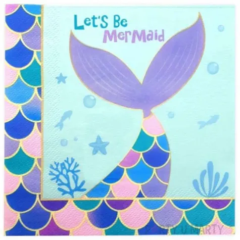 serwetki syrenka lets mermaid fioletowe jix 33 cm 12 szt