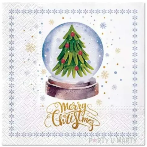 serwetki szklana kula biale paw 33 cm 20 szt