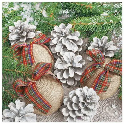 serwetki szyszki i sznurkowe bombki maki 33 cm 20 szt