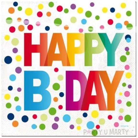 serwetki teczowe kropki folat 33 cm 20 szt