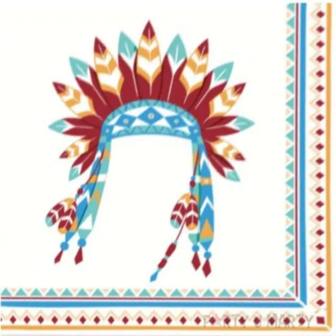 serwetki tepee tomahawk indianie amscan 33 cm 20 szt