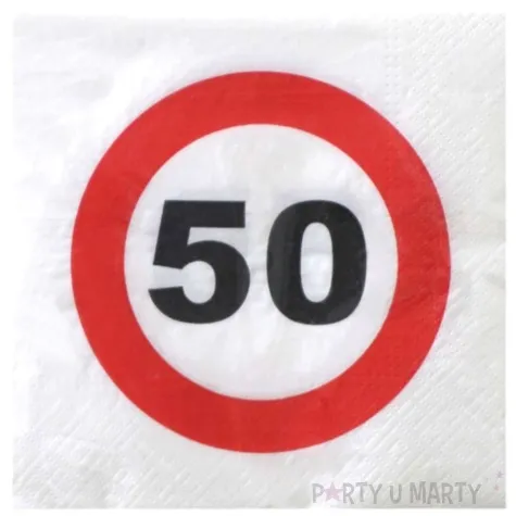 serwetki traffic 50 urodziny top ten 33 cm 20 szt