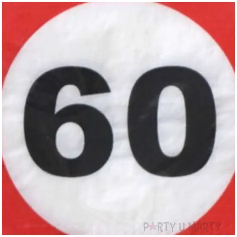 serwetki traffic 60 urodziny top ten 33 cm 20 szt