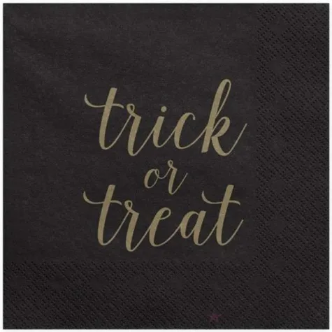 serwetki trick or treat czarne 33 cm 20 szt