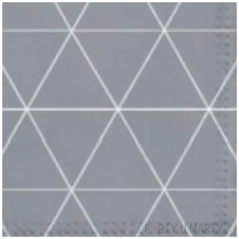 serwetki trojkatny desen szaro czerwone paw 33 cm 20 szt