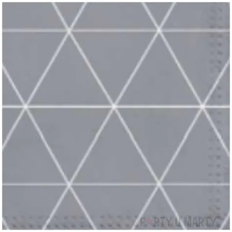 serwetki trojkatny desen szaro zolte paw 33 cm 20 szt