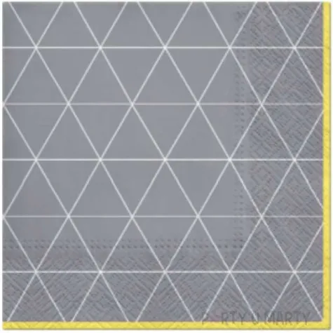 serwetki trojkatny desen szaro zolte paw 33 cm 20 szt