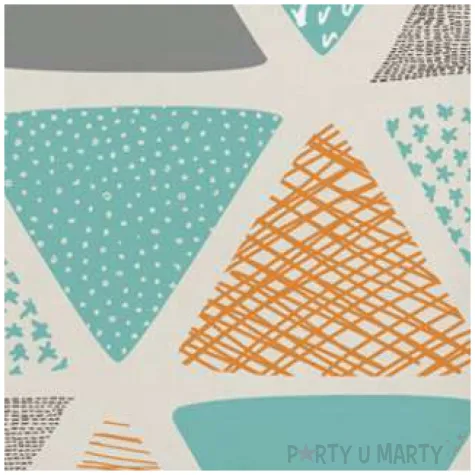 serwetki trojkaty we wzorki maki 33 cm 20 szt