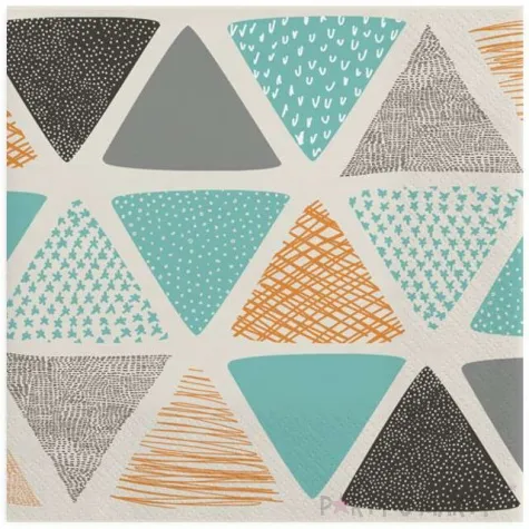 serwetki trojkaty we wzorki maki 33 cm 20 szt