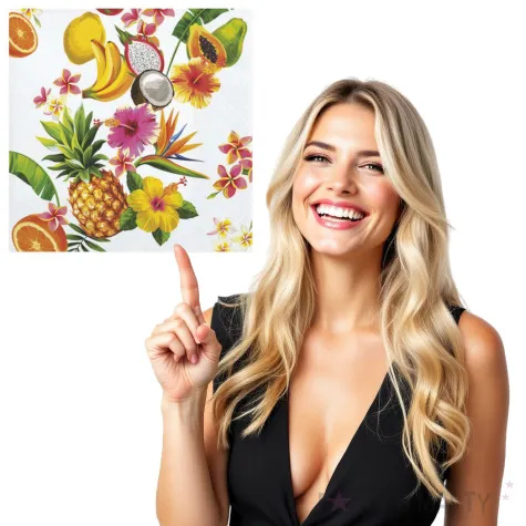 serwetki tropikalny mix na bialym tle 33 cm 20 szt