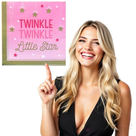 serwetki twinke twinkle little star rozowe 33cm 12 szt