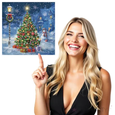 serwetki ubrana choinka w zimowej scenerii maki 33 cm 20 szt