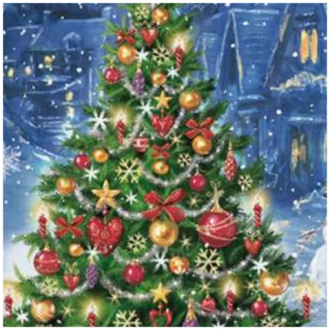 serwetki ubrana choinka w zimowej scenerii maki 33 cm 20 szt