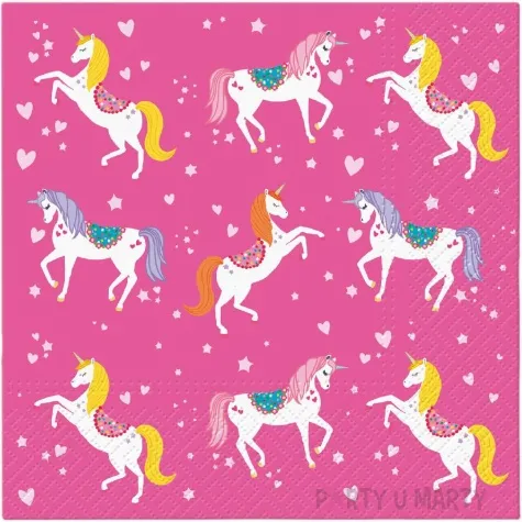 serwetki unicorn pattern rozowy paw 33 cm 20 szt