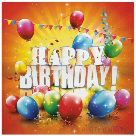 serwetki urodzinowe balony maki 33 cm 20 szt