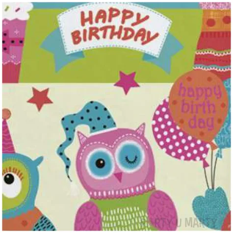 serwetki urodzinowe sowy maki 33 cm 20 szt