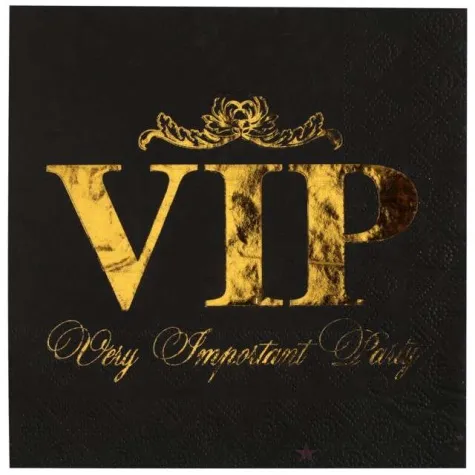 serwetki vip very important party czarno zlote santex 33 cm 10 szt