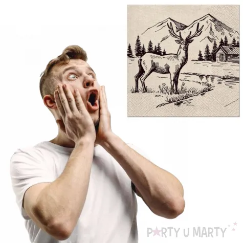 serwetki we care renifer na tle gor paw 33 cm 20 szt