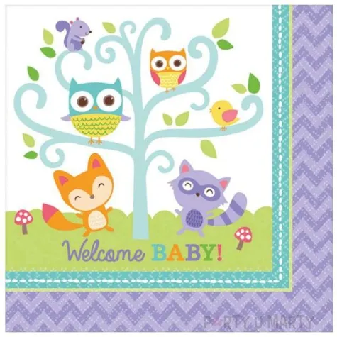 serwetki welcom baby lesne zwierzaki 33 cm 16 szt